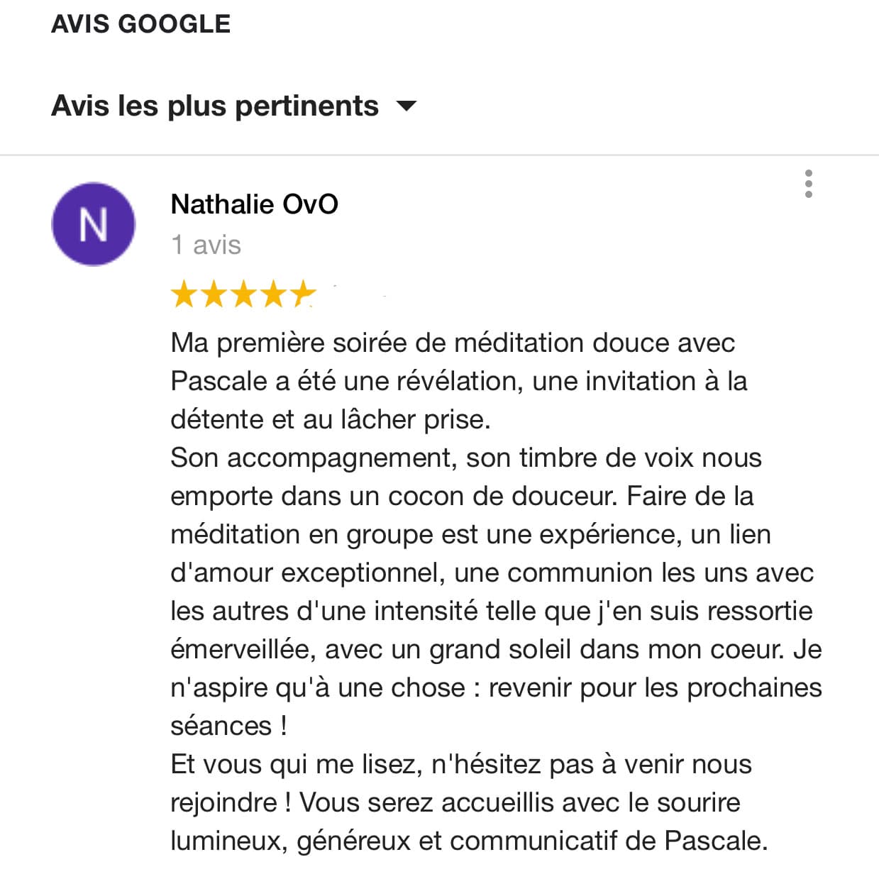 Avis cours de méditation Belfort
